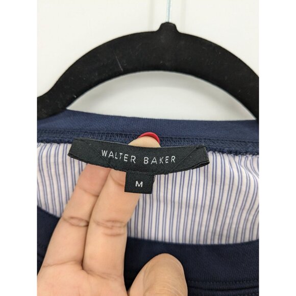 Walter Baker Lace Up Corset Sweatshirt Women Size M Stripe Casual Nautical Cozy - Picture 7 of 9